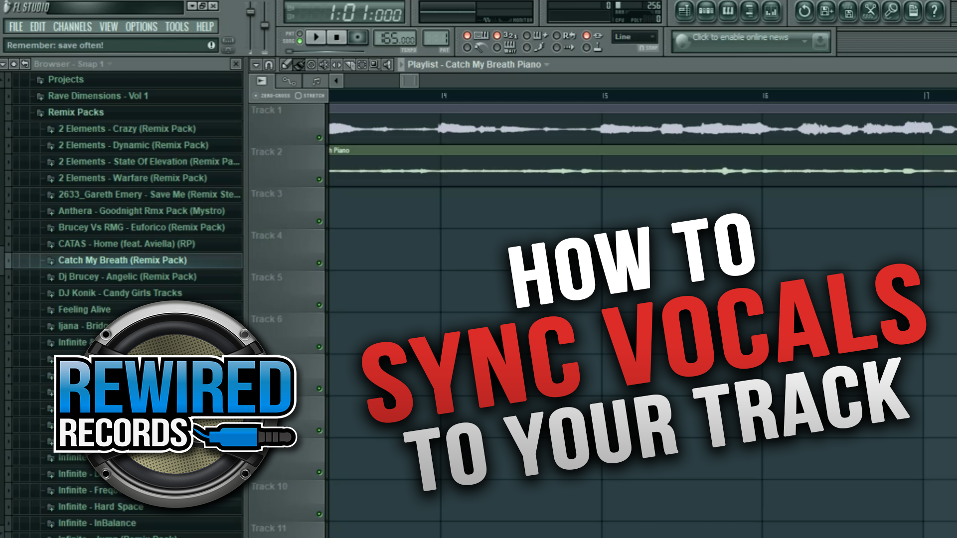 FL Studio Tutorial How to Sync Vocals to your track Rewired Records